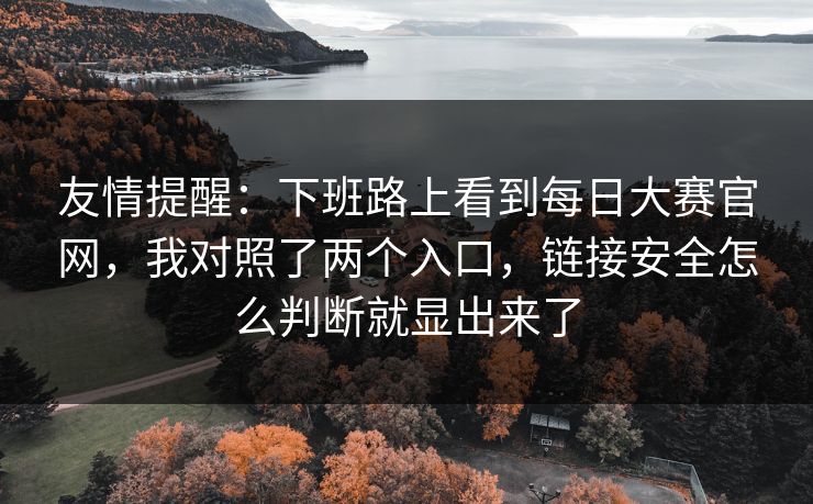 友情提醒：下班路上看到每日大赛官网，我对照了两个入口，链接安全怎么判断就显出来了
